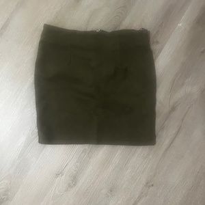 Green suede skirt